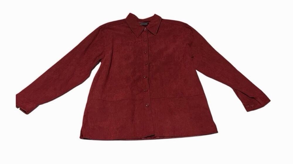 Vintage Good clothes Suede Button Up Shirts Red